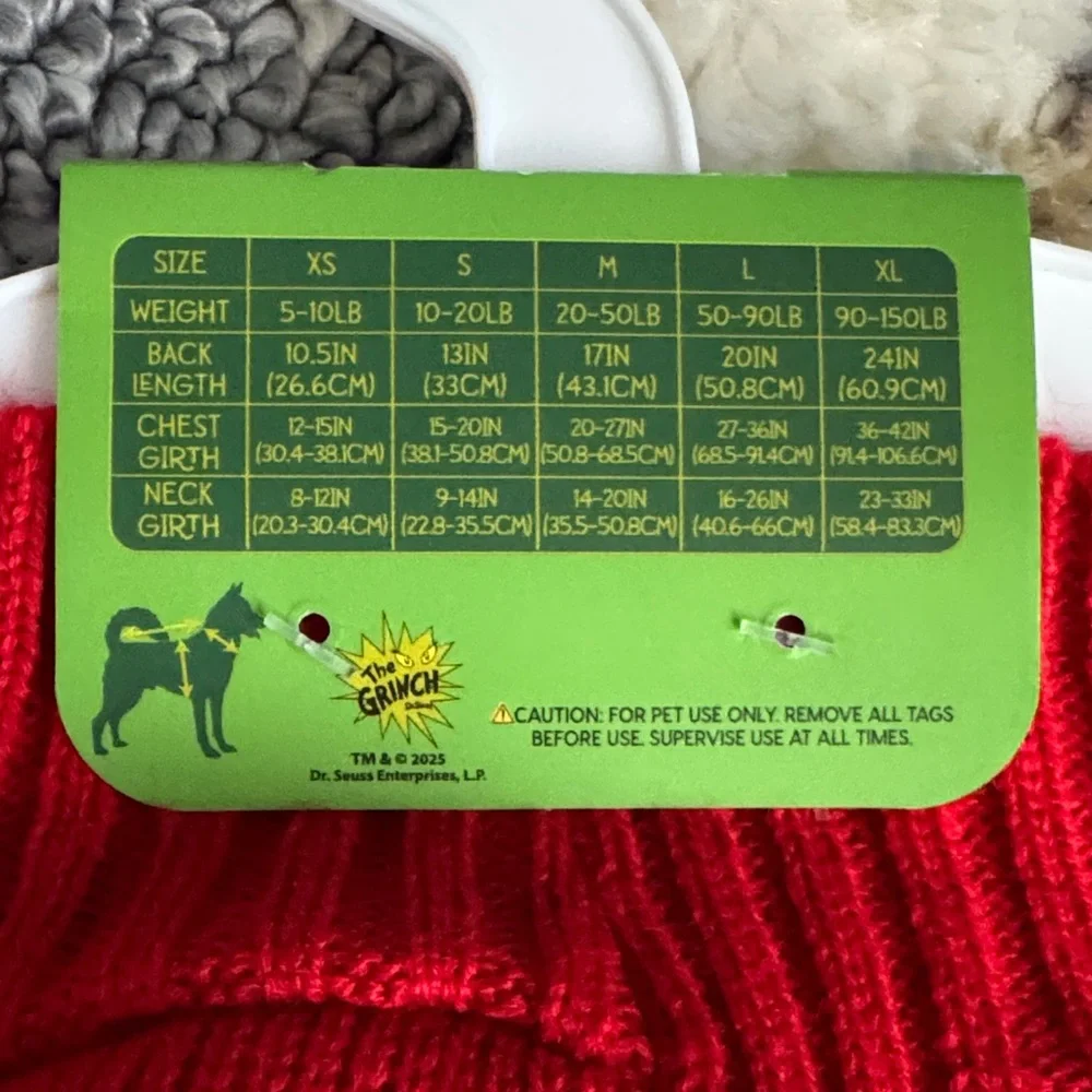 The Grinch “Up To Snow Good!” Dog Sweater- Size: XL